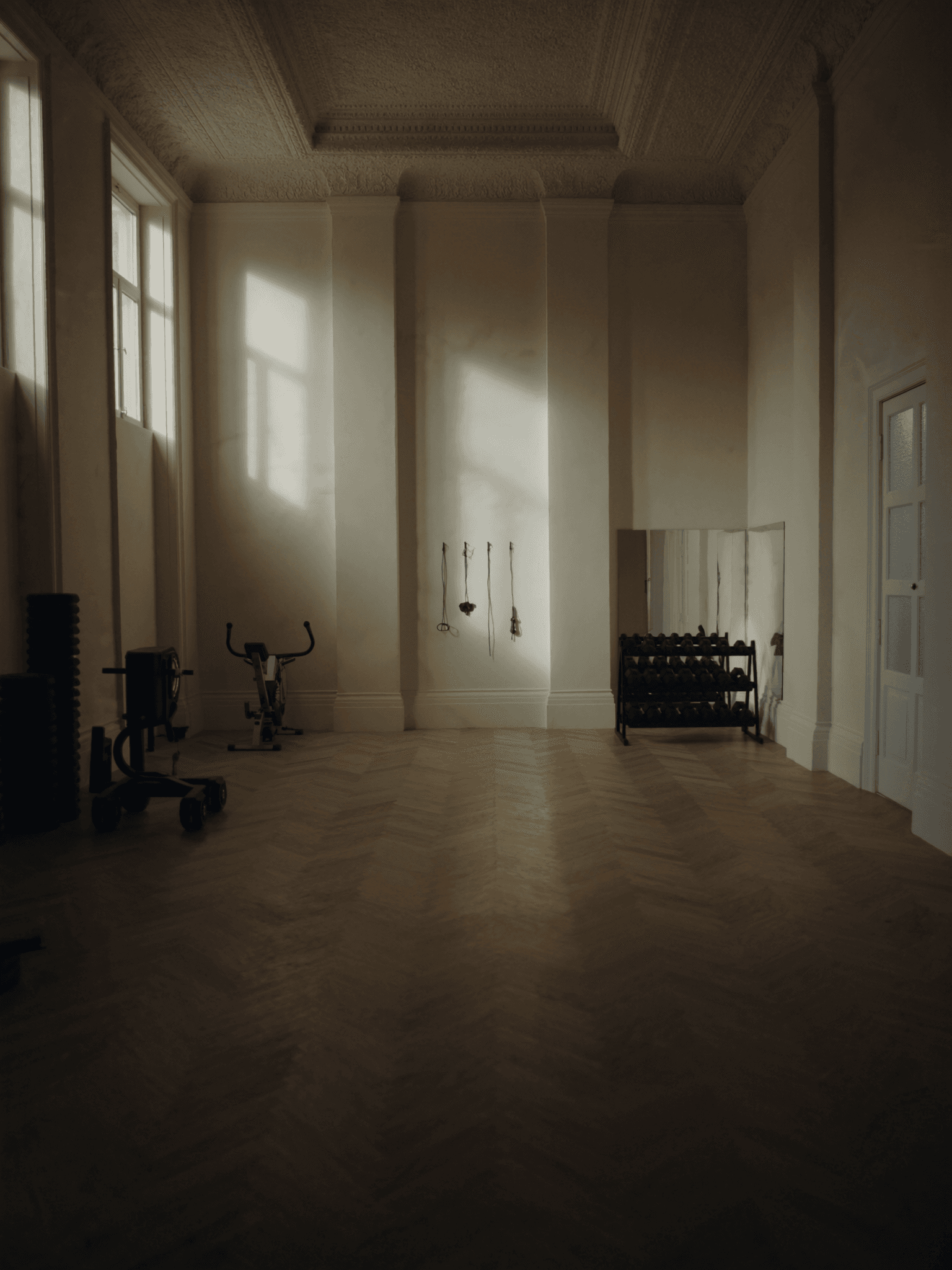 Privater Fitnessraum mit Tageslicht